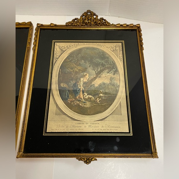 Antique Framed Prints Dedicated to Madame la Marquise de Montesquiou Vintage Art - Picture 6 of 15